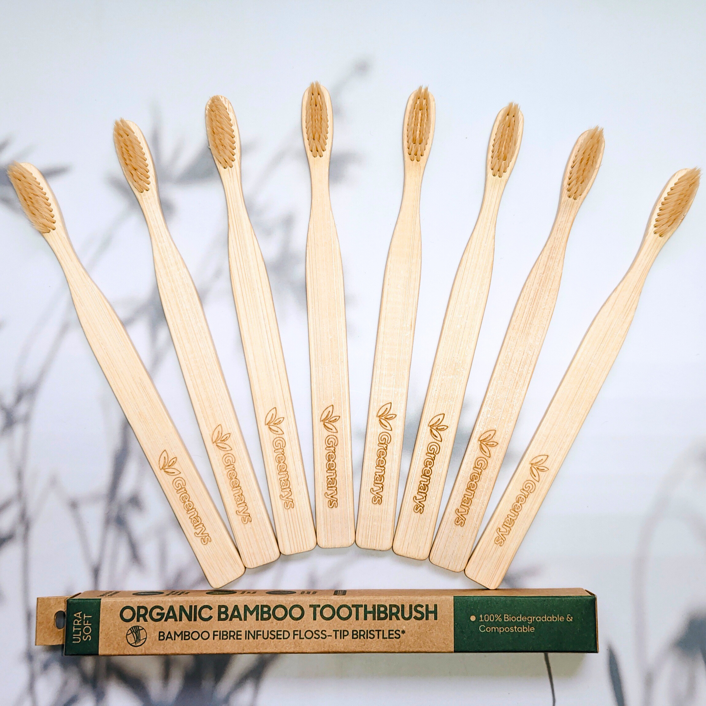 Greenarys Bamboo Toothbrush for Adults | Fiber Color Flat Handle Soft Bristles Brush | Eco-Friendly & BPA-Free Oral Care