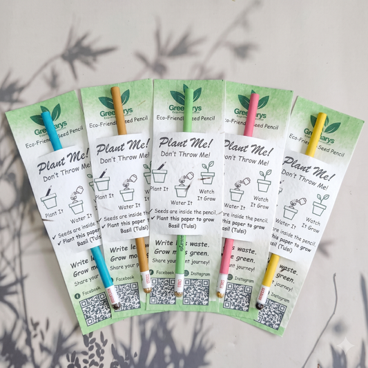 Greenarys Multicolor Paper Seed Pencil | Recycled Paper Plantable Pencil