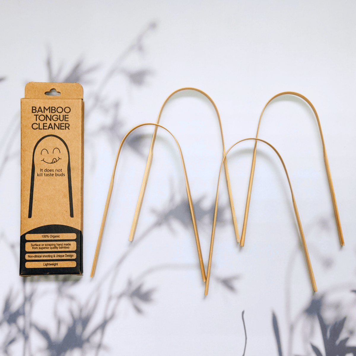 Greenarys Bamboo Tongue Cleaner | Eco-Friendly Tongue Scraper for Adults | Natural Bamboo Handle | Sustainable Oral Care - Greenarys
