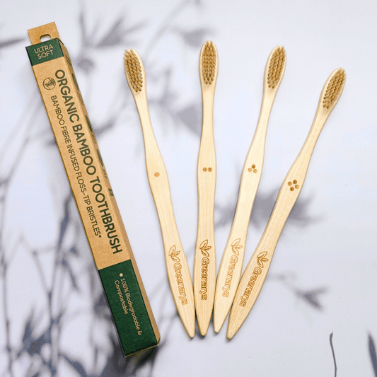 Greenarys Bamboo Toothbrush for Adults | Fiber Color Soft Bristles Brush | Eco-Friendly & BPA-Free Oral Care - Greenarys