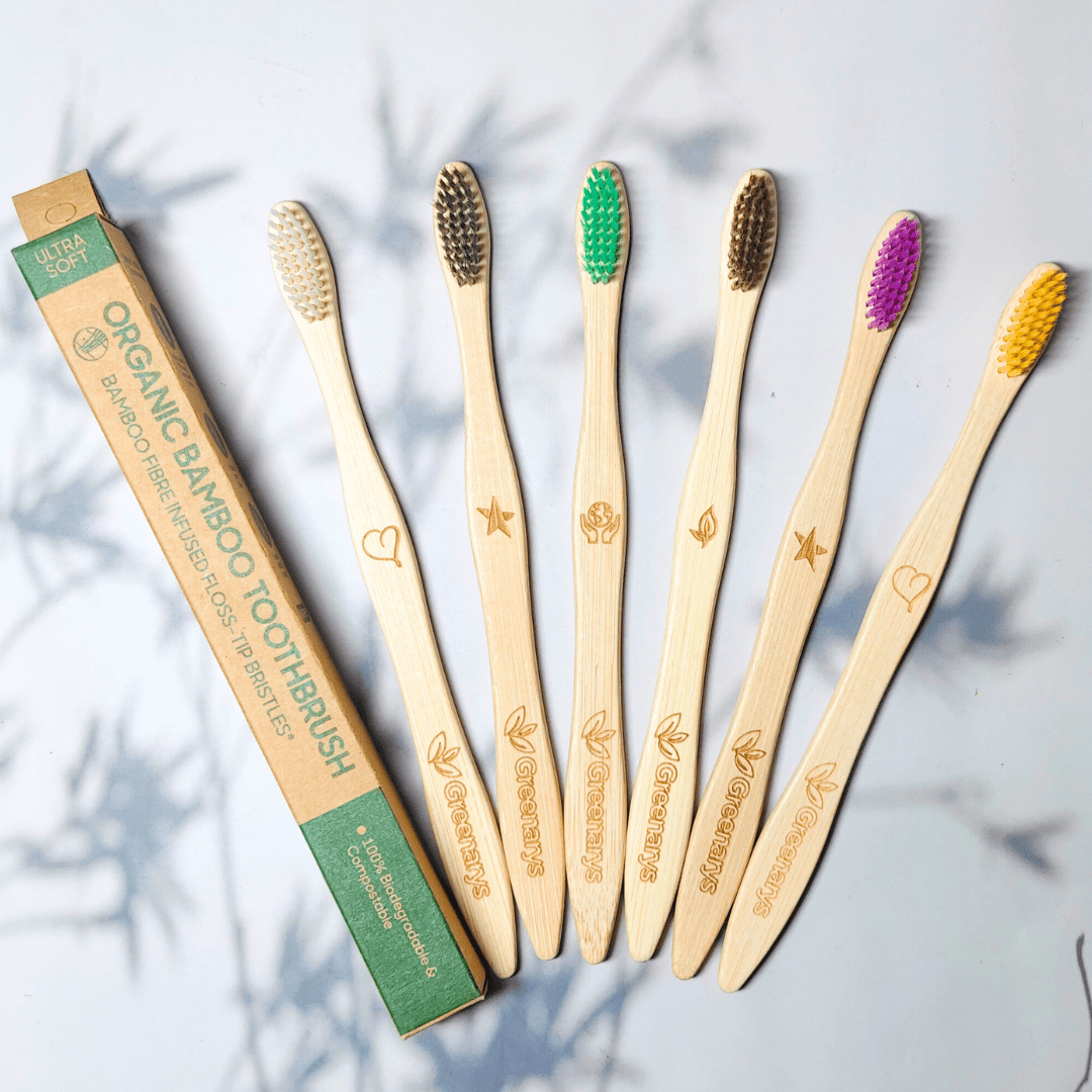 Greenarys Bamboo Toothbrush | Soft Multi-Color Fiber Bristles | Eco-Friendly & BPA-Free | Sustainable Oral Care - Greenarys