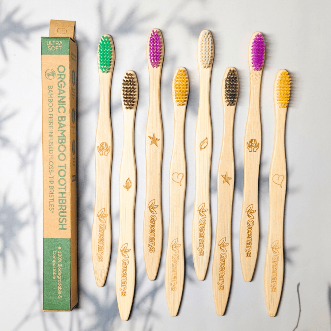 Greenarys Bamboo Toothbrush | Soft Multi-Color Fiber Bristles | Eco-Friendly & BPA-Free | Sustainable Oral Care - Greenarys