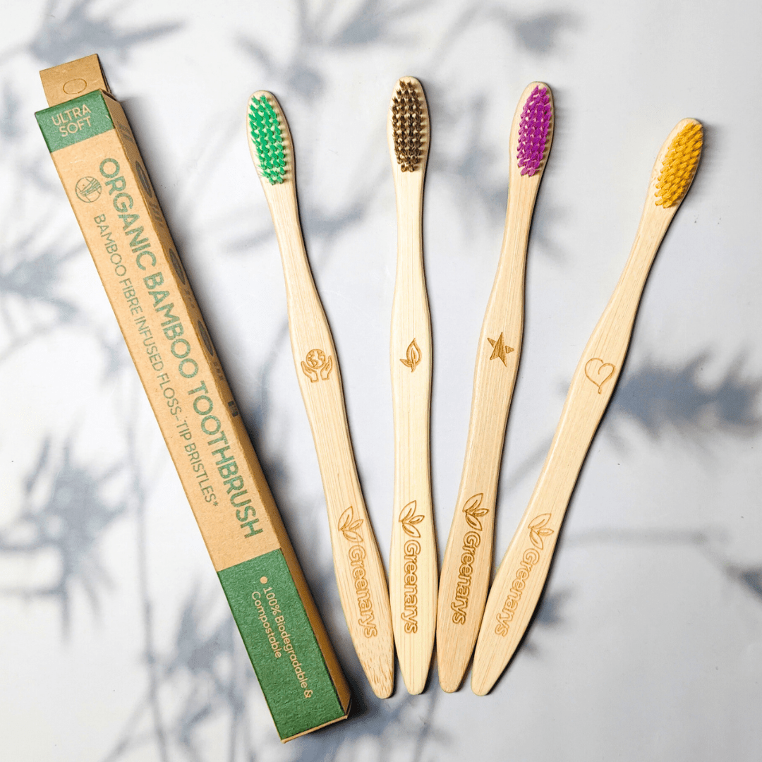 Greenarys Bamboo Toothbrush | Soft Multi-Color Fiber Bristles | Eco-Friendly & BPA-Free | Sustainable Oral Care - Greenarys
