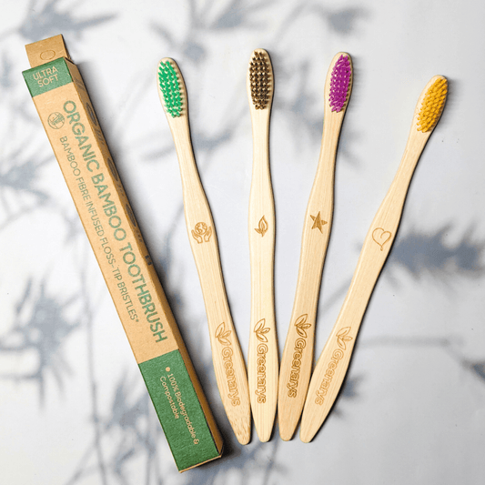 Greenarys Bamboo Toothbrush | Soft Multi-Color Fiber Bristles | Eco-Friendly & BPA-Free | Sustainable Oral Care - Greenarys