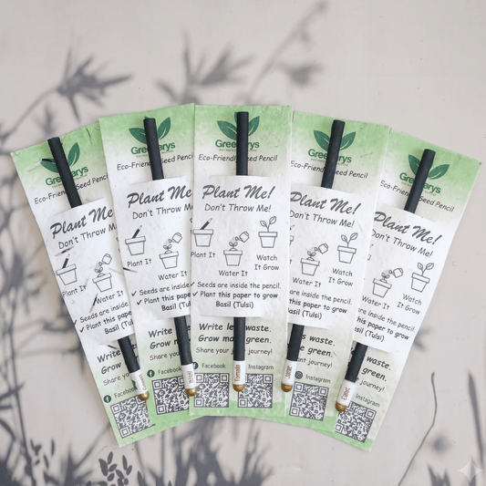Greenarys Black color Seed Pencil | Recycled Paper Plantable Seed Pencil - Greenarys
