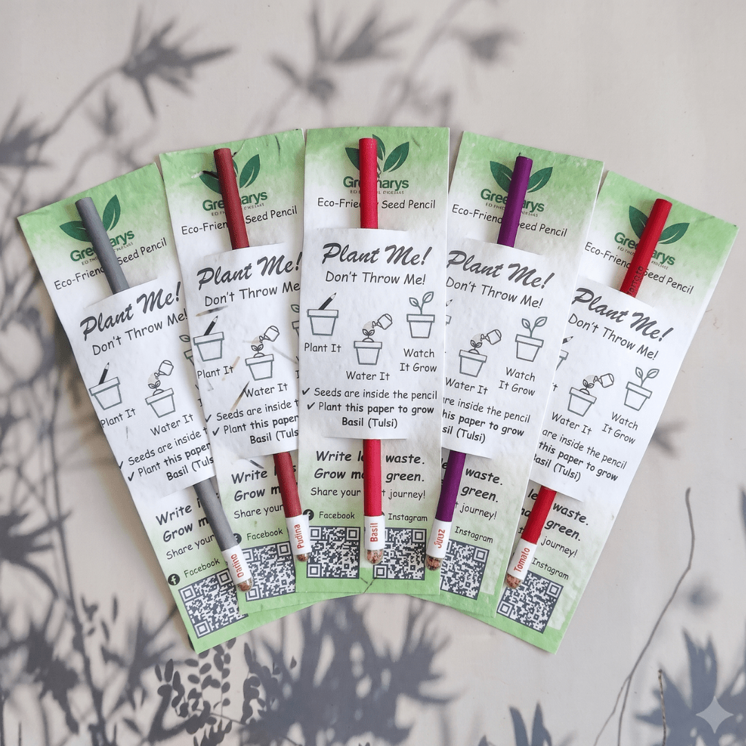 Greenarys Multicolor Paper Seed Pencil | Recycled Paper Plantable Pencil - Greenarys