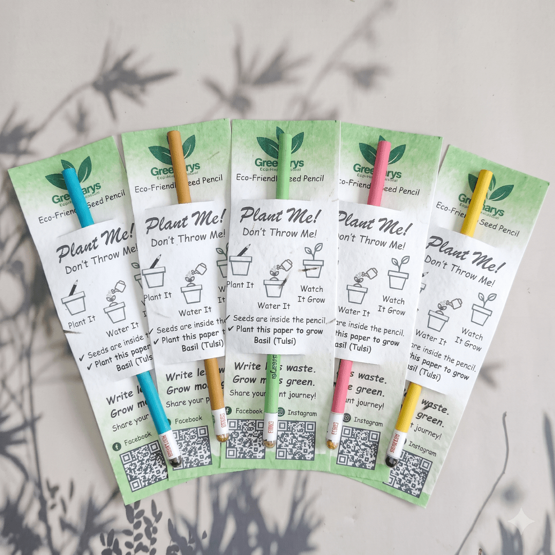 Greenarys Multicolor Paper Seed Pencil | Recycled Paper Plantable Pencil - Greenarys