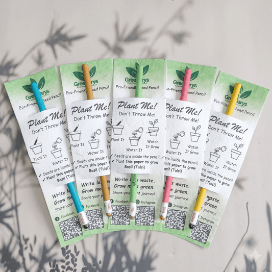 Greenarys Multicolor Paper Seed Pencil | Recycled Paper Plantable Pencil - Greenarys