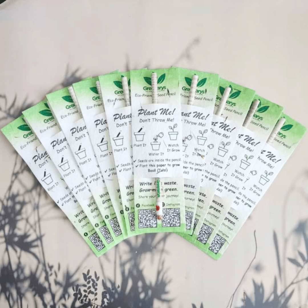 Greenarys Newspaper Seed Pencil | Recycled Newspaper Plantable Pencil - Greenarys