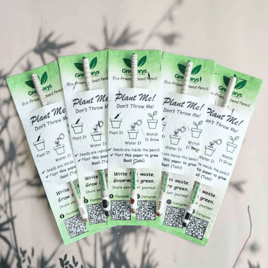 Greenarys Newspaper Seed Pencil | Recycled Newspaper Plantable Pencil - Greenarys