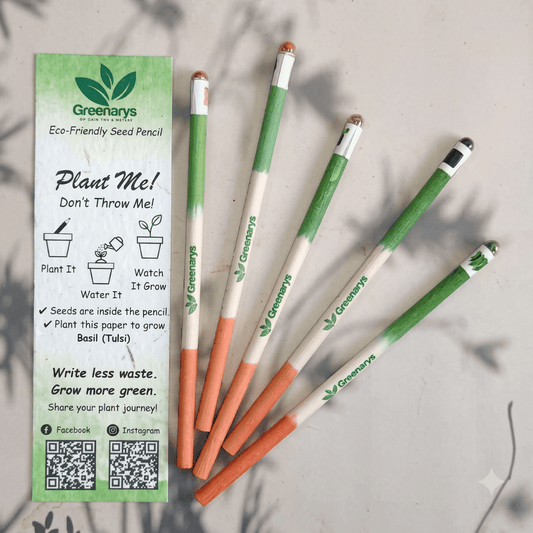 Greenarys Tri-Color Paper Seed Pencil | Recycled Paper Plantable Pencil Set Tiranga Color - Greenarys