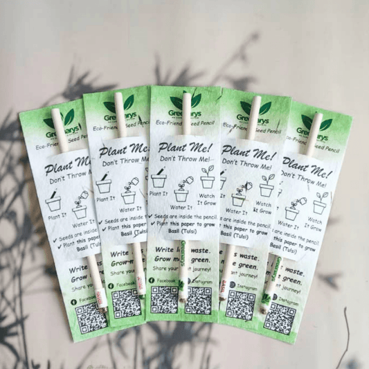 Greenarys White color Paper Seed Pencil | Recycled Paper Plantable Seed Pencil - Greenarys